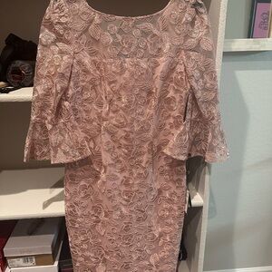 NWT Adrianna Papell Blush Floral Lace Dress